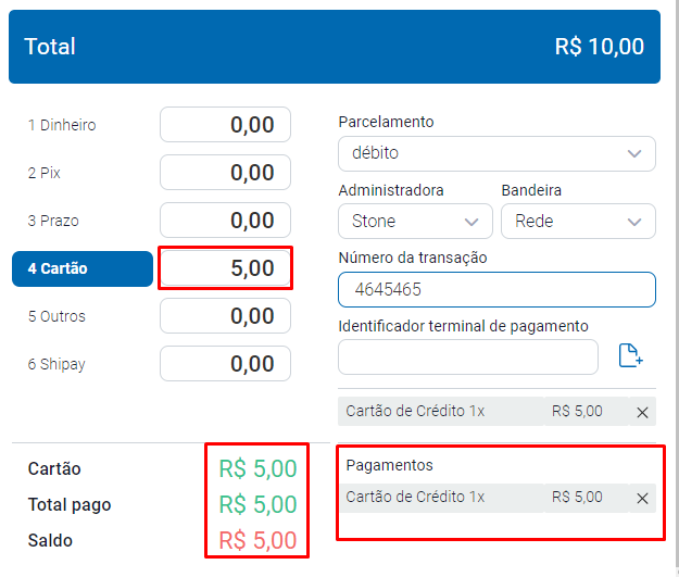 Adicionar mais cartões