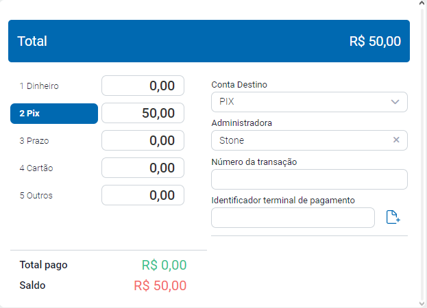 Venda no PIX pelo ZPOS