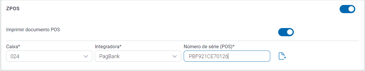 Configuração do ZPOS com integradora PagBank