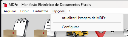Opções e Configurar do MDF-e