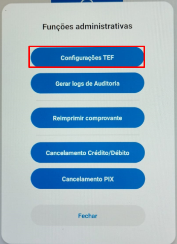 Configurações Tef no ZPOS