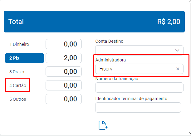 Venda PIX pela POS integrada