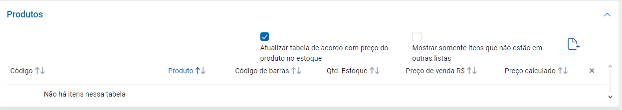 Vincular produtos