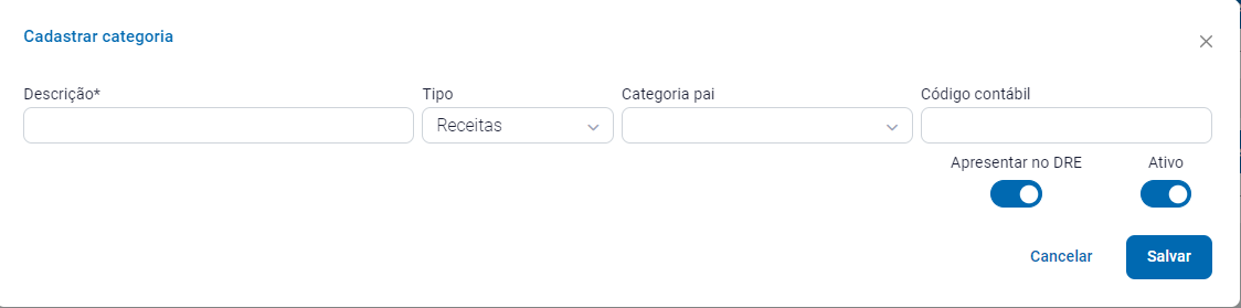 Cadastro de categoria