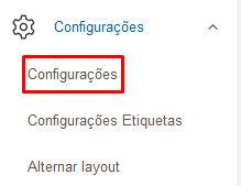 Menu Configurações no ZDesk
