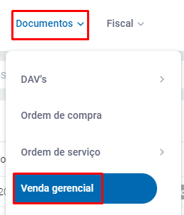 Cupom da venda gerencial no ZetaWeb