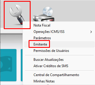 Configurações e Emitente no ClippPro