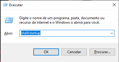Comando shell:startup