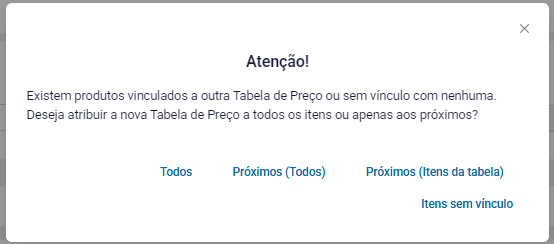 Aplicar tabela aos itens