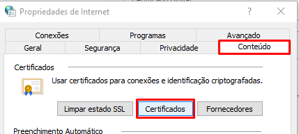 Certificados instalados no computador