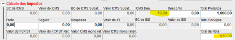 Calculo CST 41 RJ 7 por cento