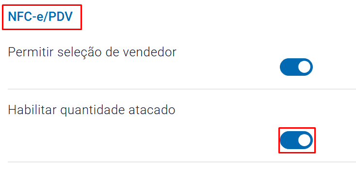 Habilitar quantidade atacado na NFC-e