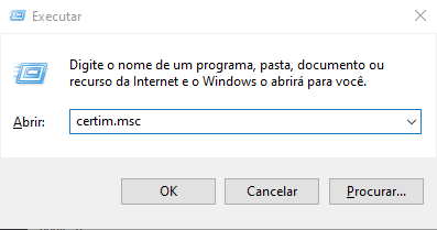 Executar certmgr.msc