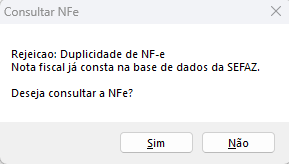 Mensagem da Rejeição 204