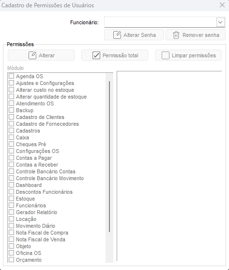 Permissões de Usuários
