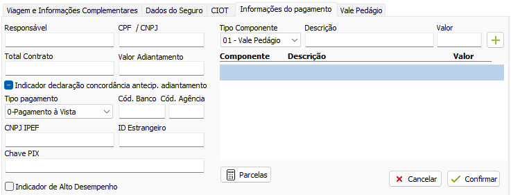Informações do Pagamento