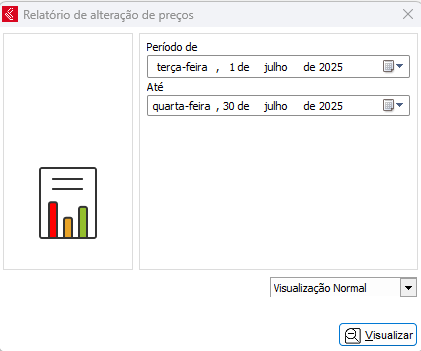 Relatório de Alteração de preços