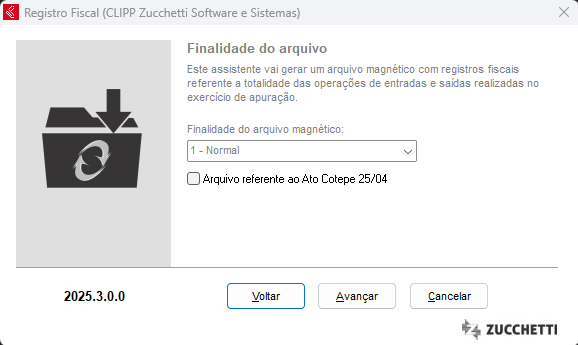 Finalidade do arquivo Sintegra