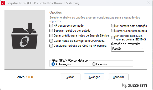 Registro 61 por data de emissão ou autorização
