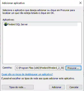 fbserver.exe na pasta do Firebird