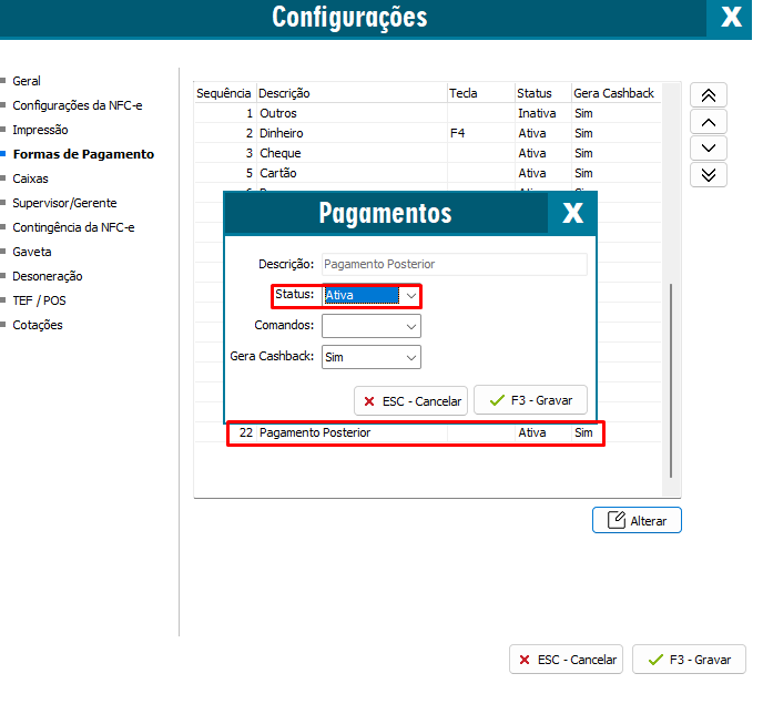 Pagamento Posterior ativa na NFC-e