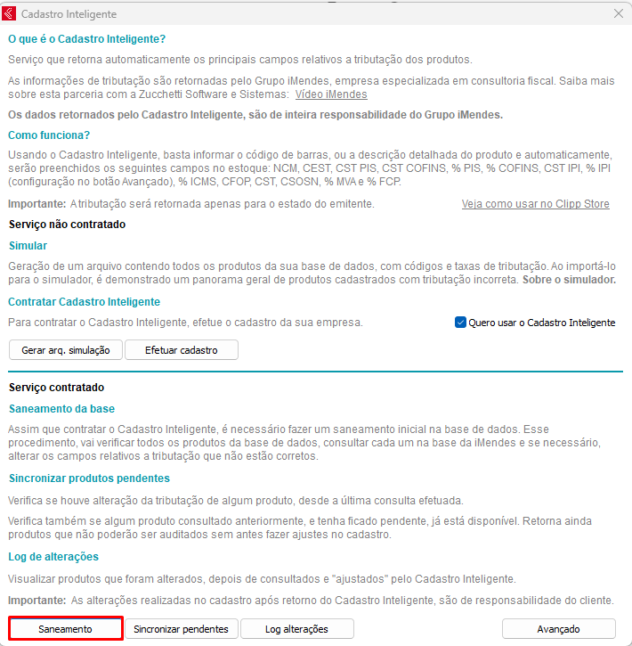 Tela do Cadastro Inteligente