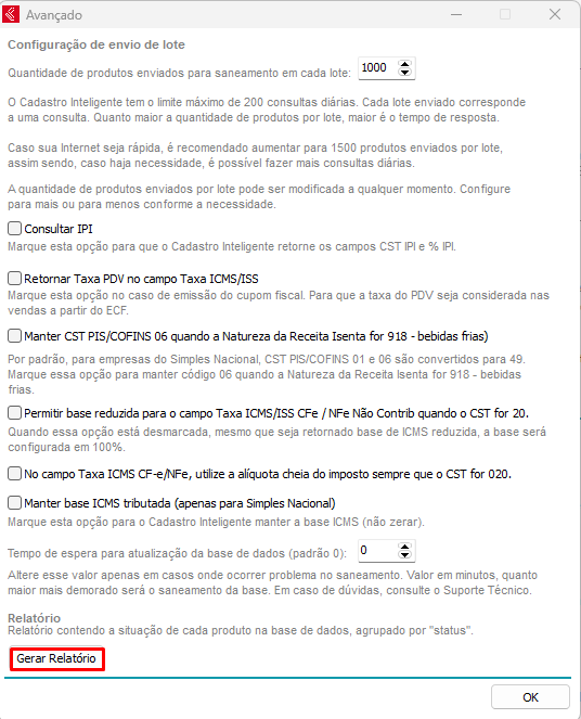 Gerar relatório de situação