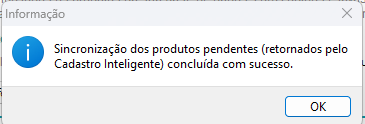 Resultado da sincronização