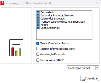 Opções ao pressionar F4 na venda