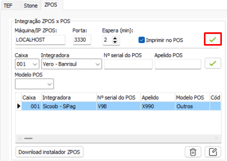 Vinculação do ZPOS no NFC-e
