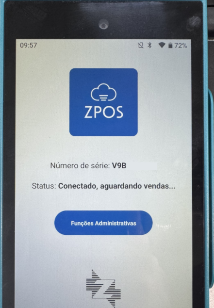 Maquininha com status Conectado, aguardando vendas