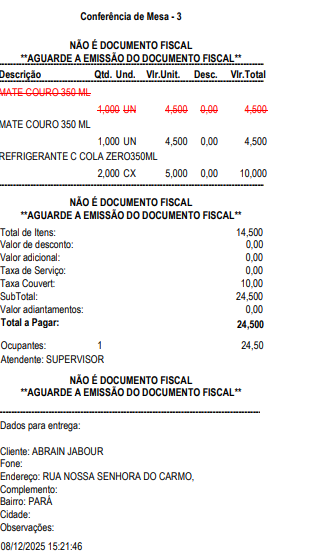 Impressão da conferência