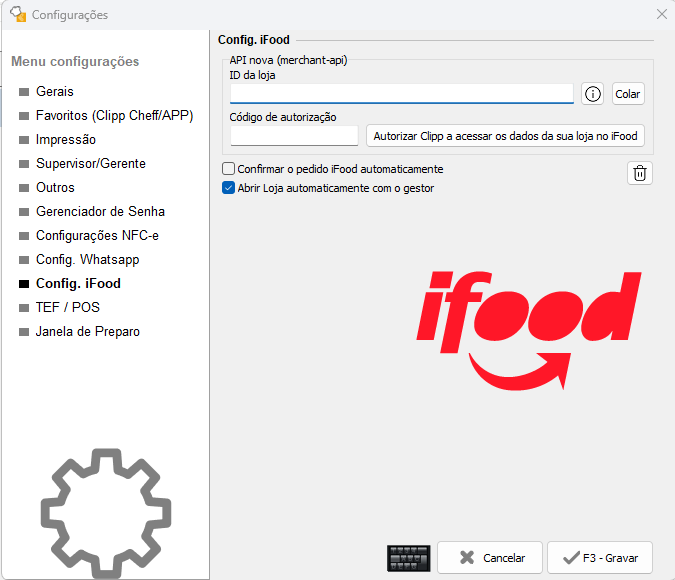 Configuração iFood