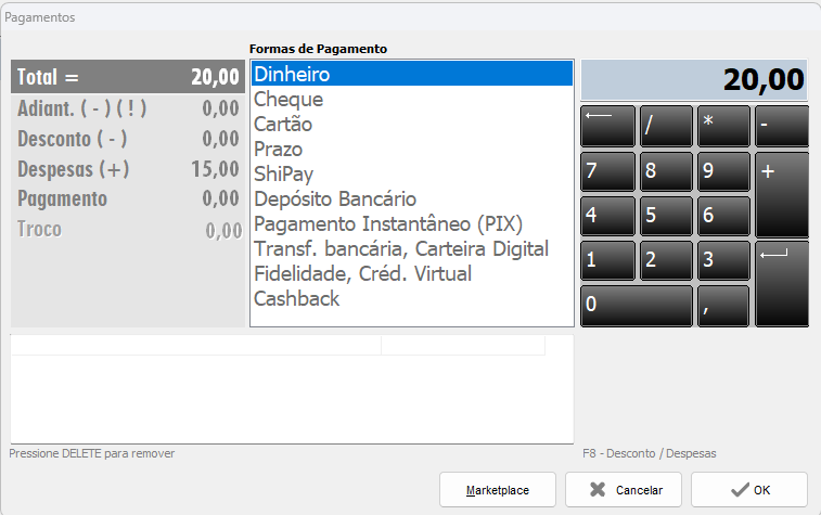 Finalizar NFC-e