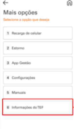 Informações do TEF no m-sitef