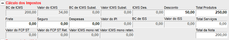 Exemplo de desconto incondicional