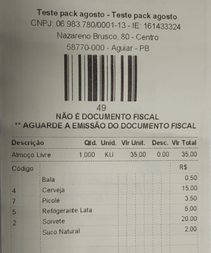 Impressão do Pesa Rápido
