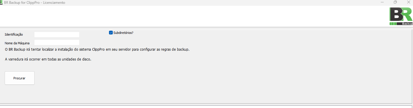 Verificador procurando a instalação do Clipp