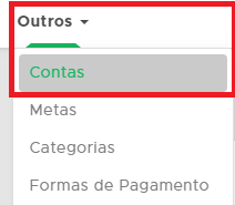 Menu de contas