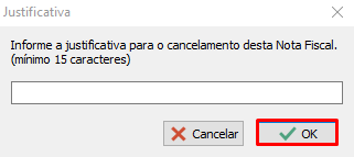 Justificativa do cancelamento