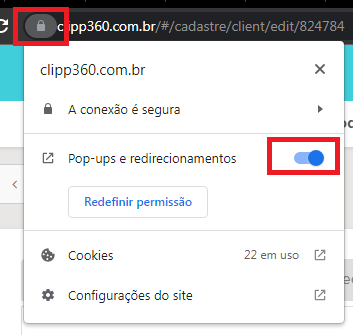 Permitir pop-ups no navegador