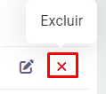 Botão X para excluir