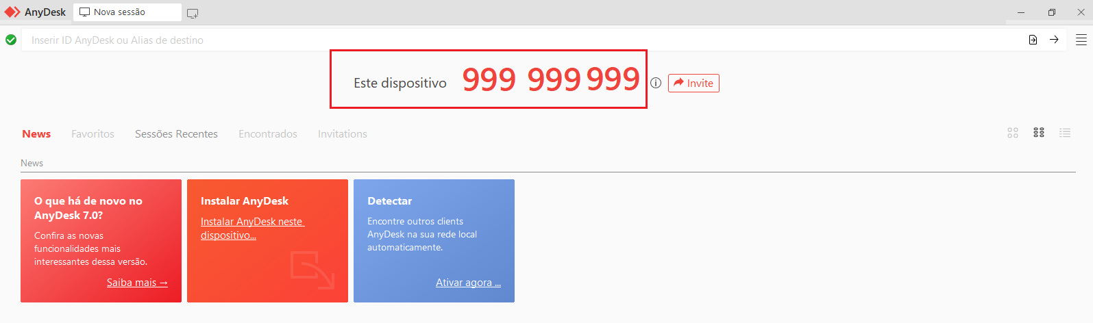 Numeração do dispositivo no AnyDesk