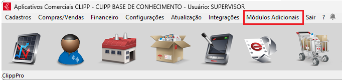 Opção Módulos Adicionais