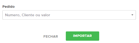 Escolha do pedido para NFC-e