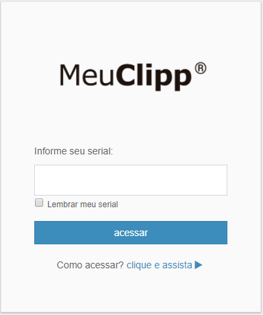 Login com Serial no MeuClipp