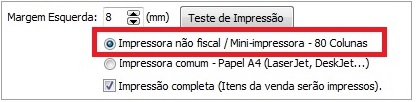 Impressora não fiscal 80 Colunas