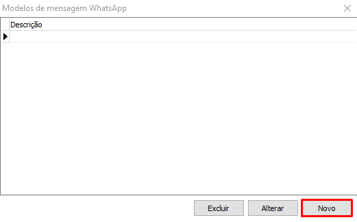Novo modelo de mensagem