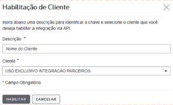 Habilitar chave