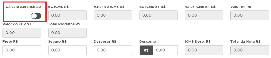 Desabilitar cálculo automático